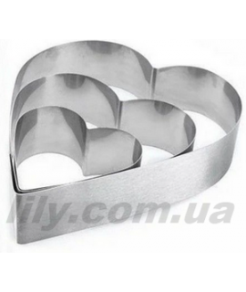 306-3 Набір форм для випікання Серце 3шт.10х4,5см,15х4,5см,20х4,5см