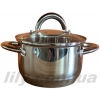 5046 Каструля з нержавіючої сталі 4,6л семишарове дно(22х12.5cm) Vinarc