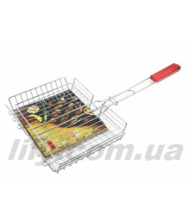025 Решітка для барбекю з дер. ручкою 55х30х24смх5см
