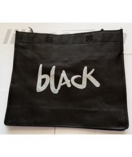500136 Еко сумка маленька чорна з замком 29х33см чашка,black